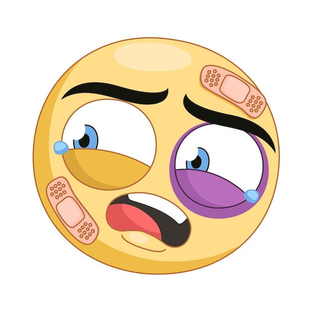 Gratis vector emoji met gekwetst gezicht