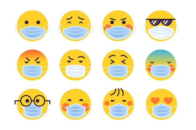 Emoji met gezichtsmaskerpakket