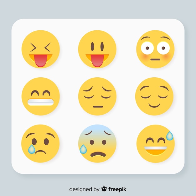 Gratis vector emoticon-reactieverzameling