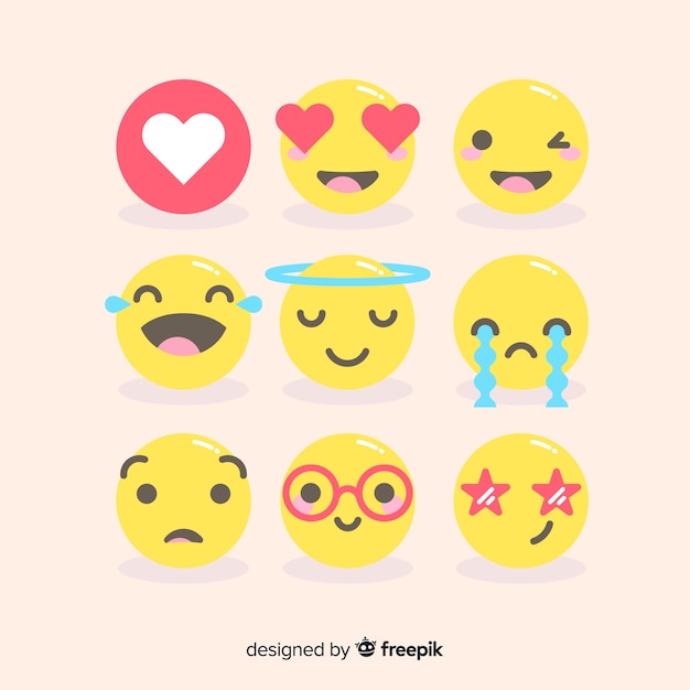 Gratis vector emoticon-reactieverzameling