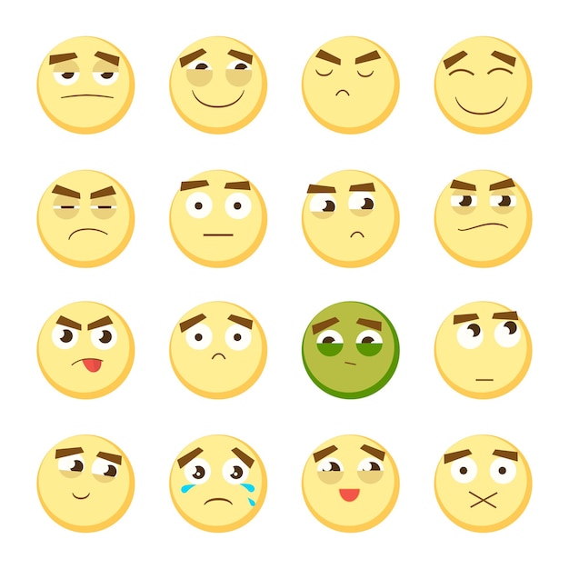 Emoticon set Verzameling van Emoji 3d emoticons Smiley face iconen geïsoleerd op een witte achtergrond Vector