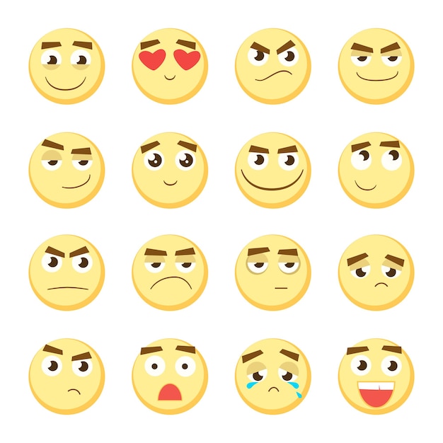 Gratis vector emoticon set verzameling van emoji
