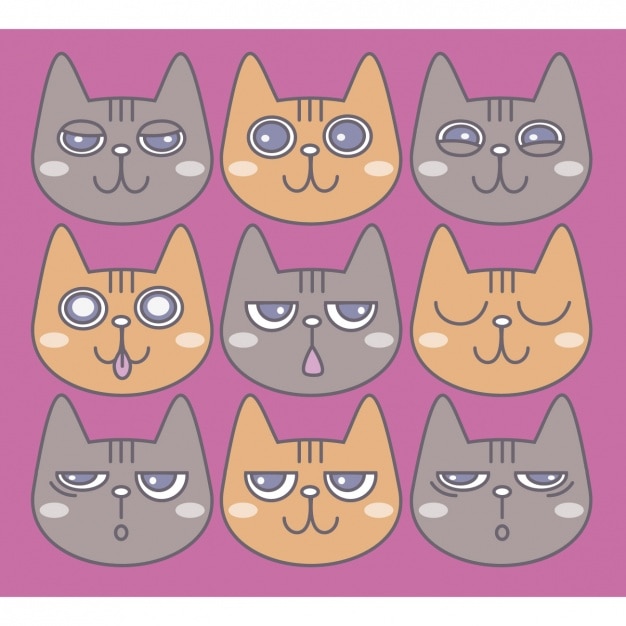 Gratis vector emoticons, katten