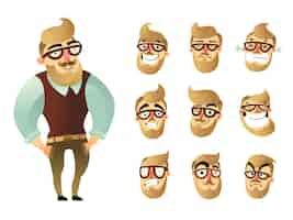 Gratis vector emoties man icon set