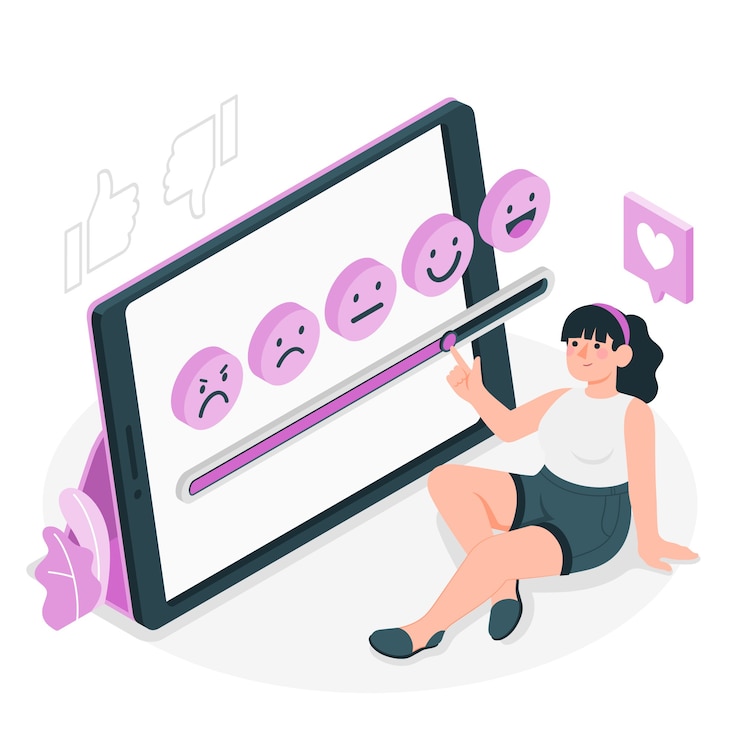 Gratis Vector emotionele feedback concept illustratie