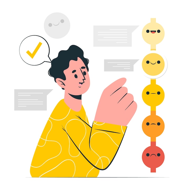 Gratis Vector emotionele feedback concept illustratie