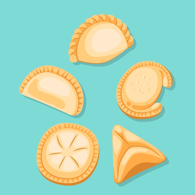 Gratis vector empanada collectie concept