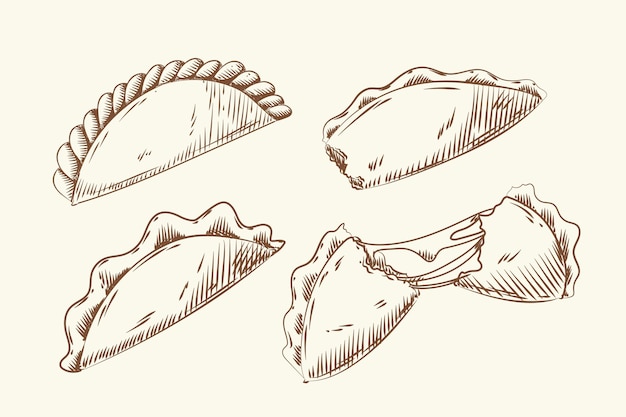 Gratis vector empanada set