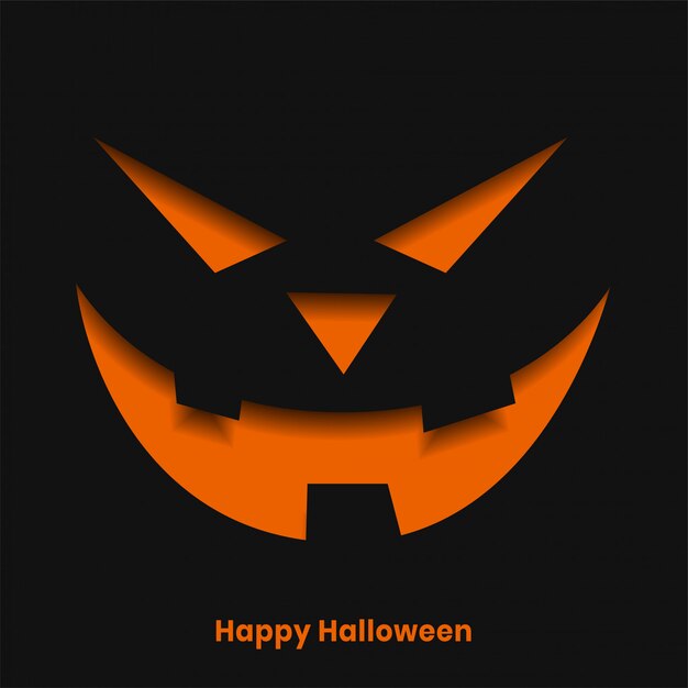 Eng Halloween-spookgezicht in document sneed stijlillustratie