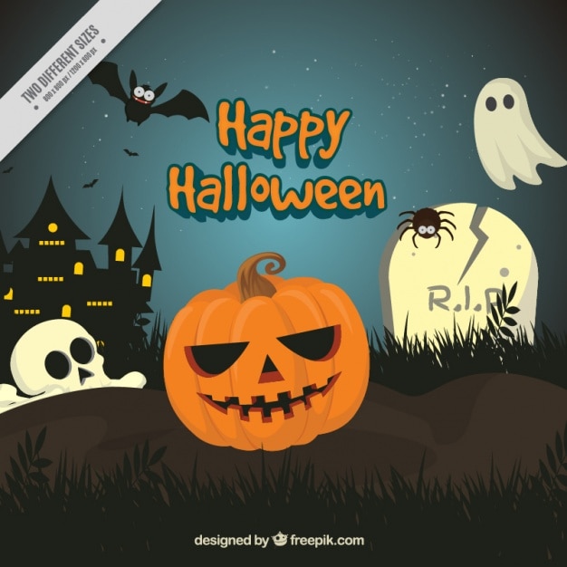 Gratis vector enge achtergrond voor halloween