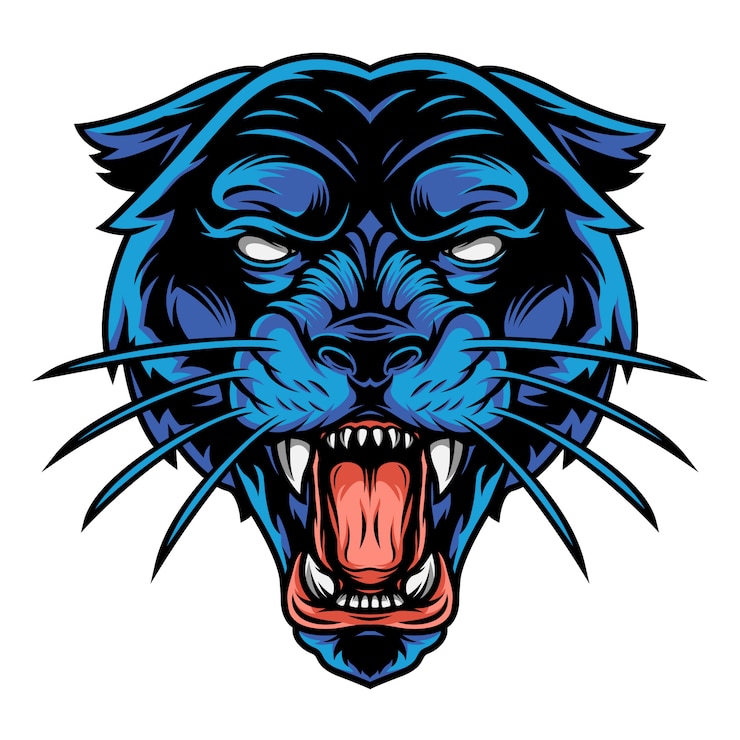 Gratis Vector enge boze zwarte panterkop