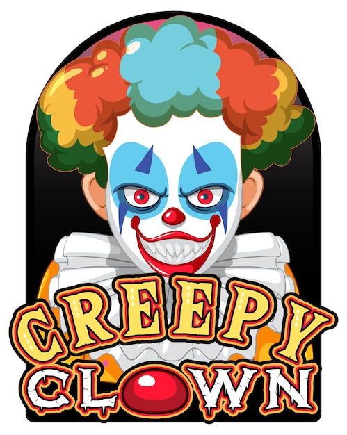 Gratis vector enge clown met griezelig clownlogo