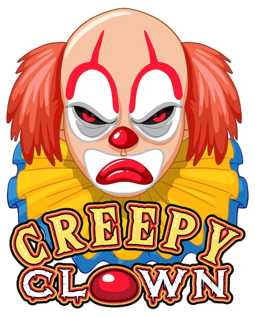 Gratis vector enge clown met griezelig clownlogo