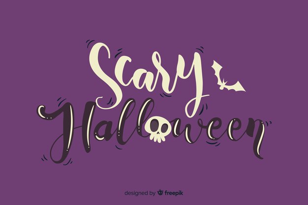 Enge halloween belettering met schedel