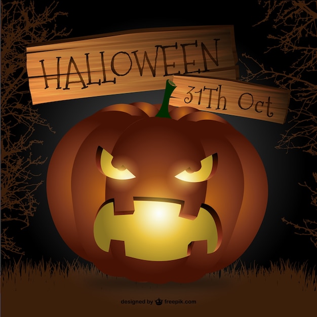 Gratis vector enge halloween pompoen vector