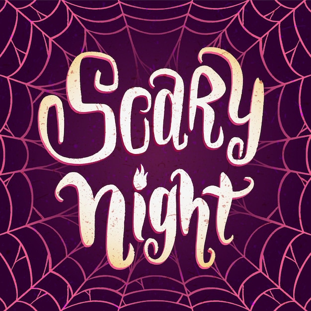 Gratis vector enge nacht - belettering concept