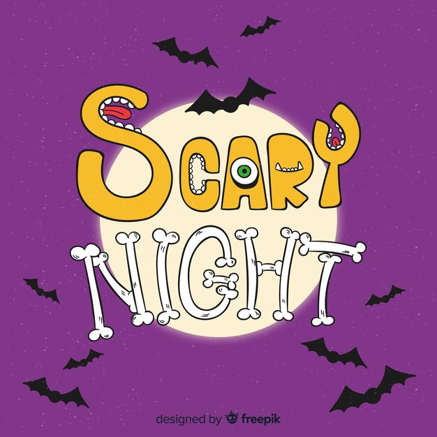 Enge nacht halloween belettering achtergrond