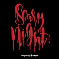 Gratis vector enge nacht van halloween-van letters voorziende achtergrond