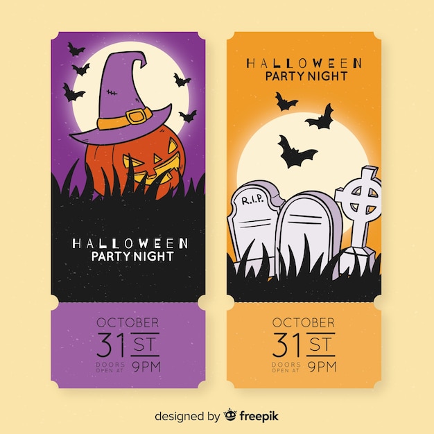 Enge pompoen- en begraafplaatskaartjes voor halloween-evenementen