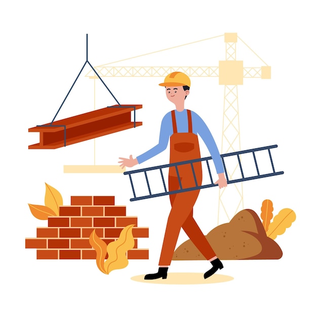 Gratis vector engineering en constructie illustratie