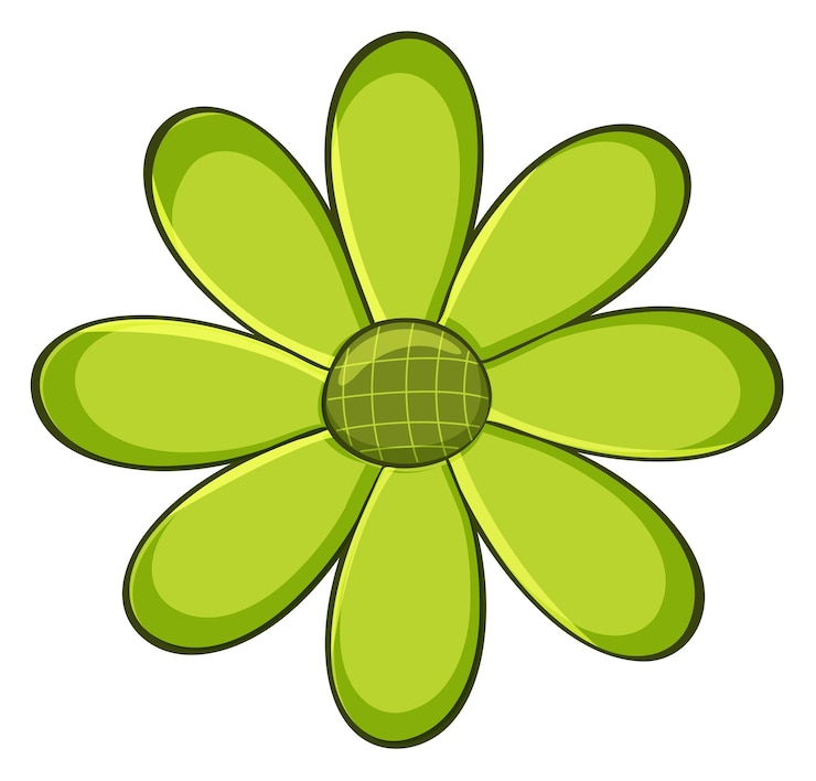 Gratis Vector enkele bloem in groene kleur