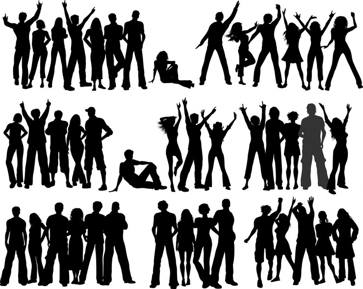 Gratis Vector enorme selectie van menigte mensen