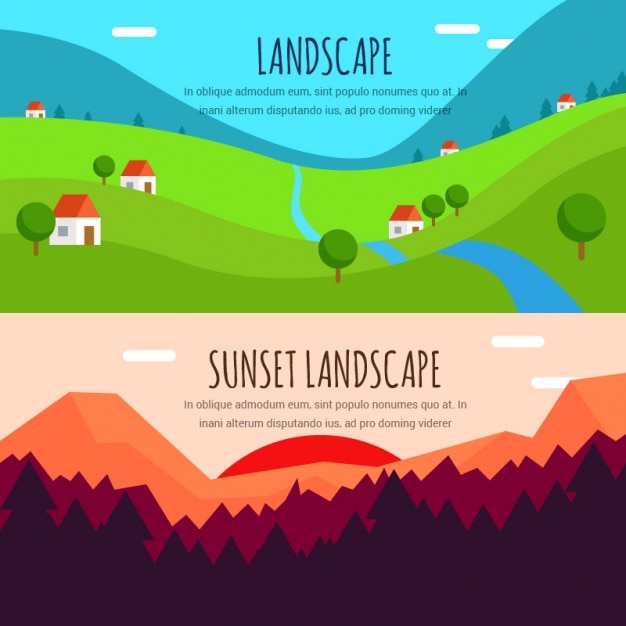 Gratis vector environmental banners in vlakke stijl