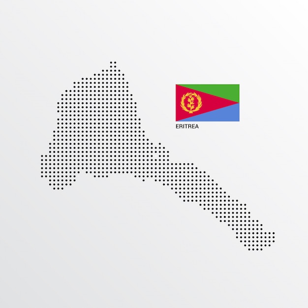 Gratis vector eritrea kaartontwerp met vlag en lichte achtergrond vector