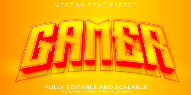 Esport gamer-teksteffect, bewerkbare game en neon-tekststijl