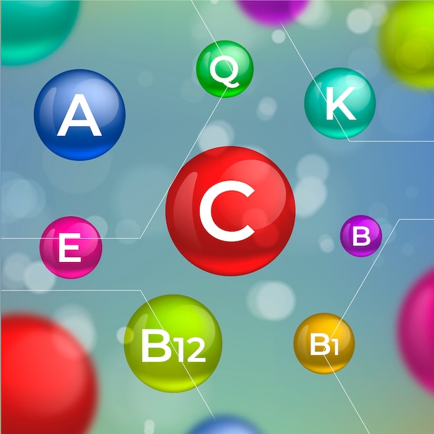 Gratis vector essentieel vitamine- en mineralencomplex