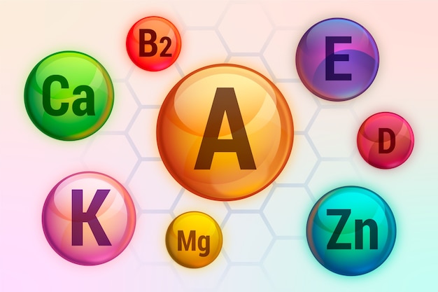 Gratis vector essentieel vitamine- en mineralencomplex