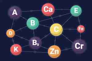 Gratis vector essentieel vitamine- en mineralencomplex