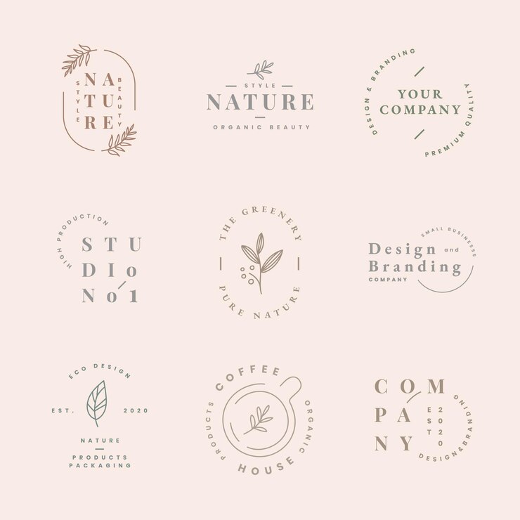 Gratis Vector esthetisch mode-logo, zakelijke sjabloon voor branding vector ontwerpset