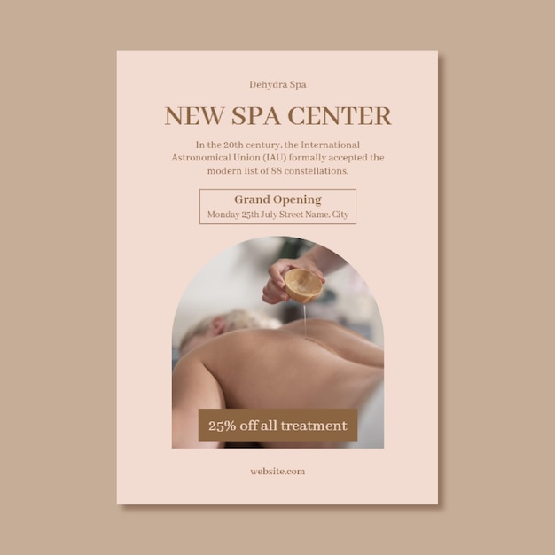 Gratis vector esthetische dehydra spa poster