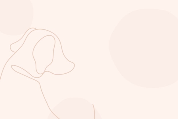 Gratis vector esthetische roze achtergrond, lijn kunst hond ontwerp vector