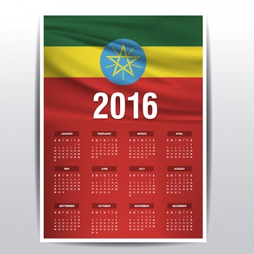 Sluier Toevallig hooi Ethiopië kalender van 2016 | Gratis Vector