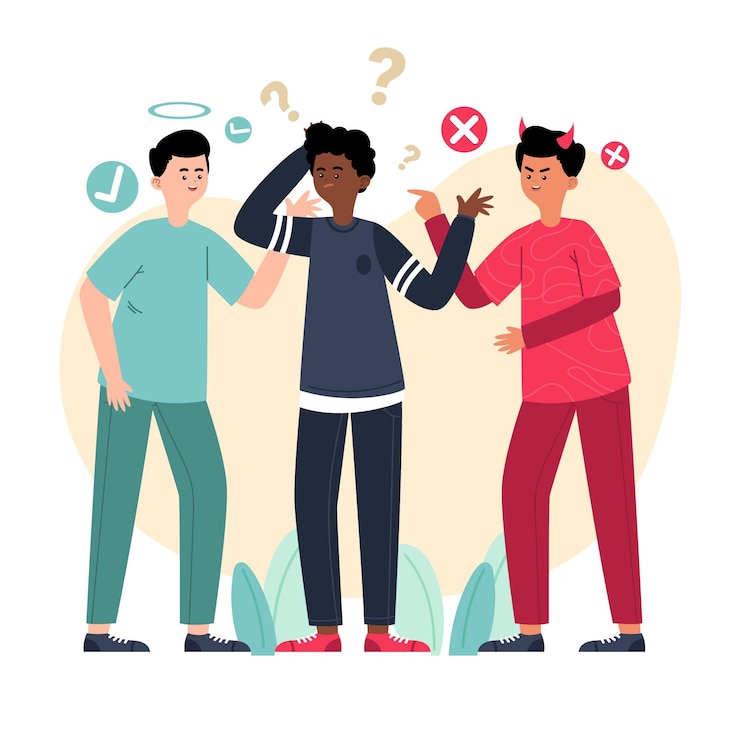 Gratis Vector ethische dilemma illustratie
