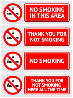 Etiketten set niet roken stickers