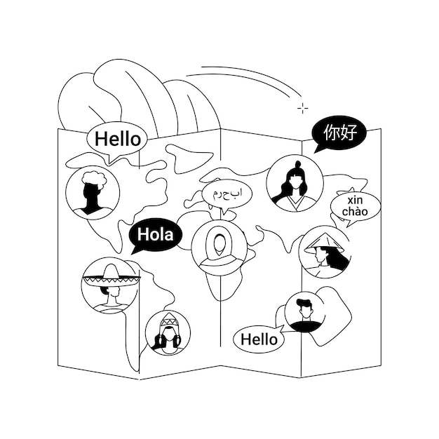 Etniciteit abstract begrip vectorillustratie Etnische groep gemeenschappelijke taal afkomst en geschiedenis cultureel erfgoed nationale keuken sociaal verschil mensenrechten abstracte metafoor