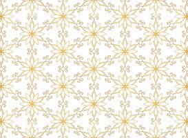 Etnisch gouden bloemenmandala semless patroon op witte achtergrond