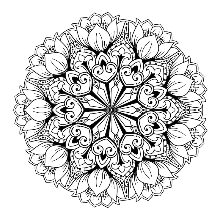 Gratis Vector etnische decoratieve bloemen mandala achtergrond