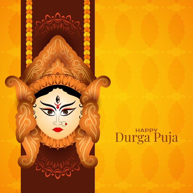 Etnische Durga puja festivalkaart