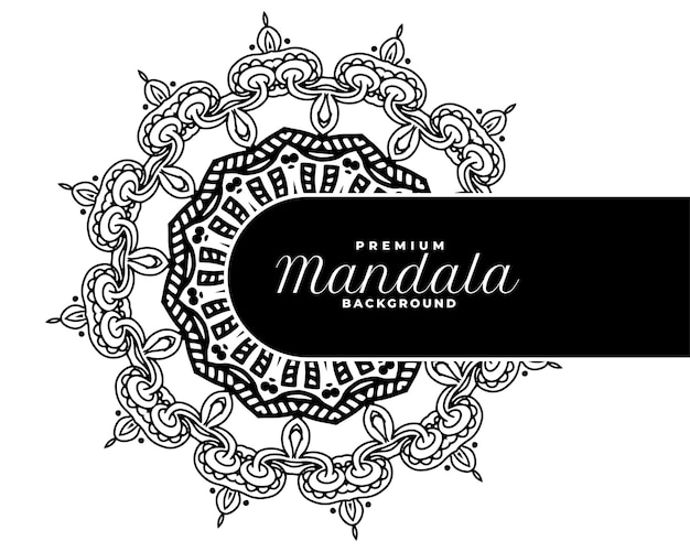 Etnische stijl circulaire mandala patroon witte achtergrondontwerp