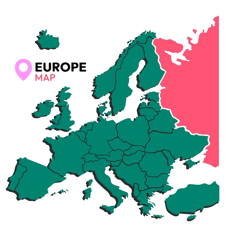 Gratis Vector europa-kaartillustratie