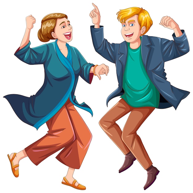 Gratis vector europees paar van middelbare leeftijd dansen