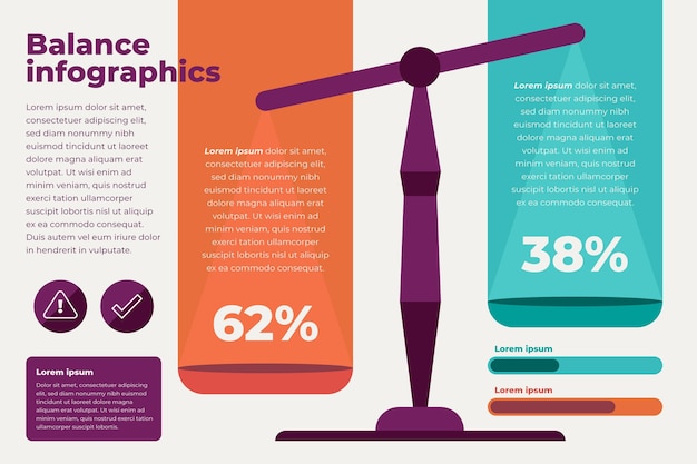 Gratis vector evenwicht infographics concept