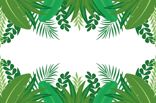 Gratis vector exotisch groen blad plat ontwerp