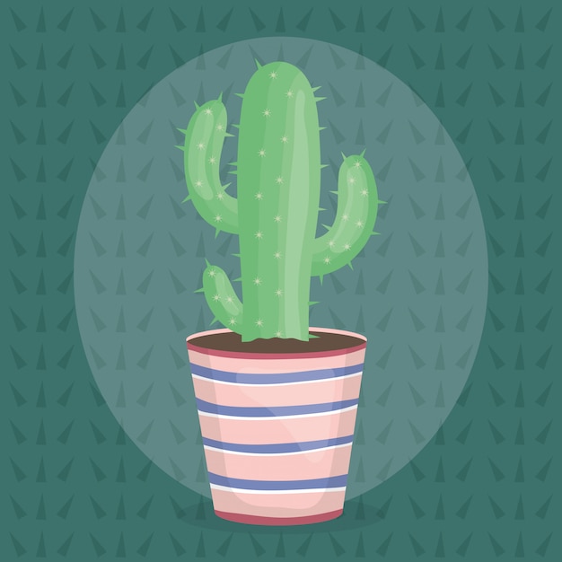 Gratis vector exotische cactusplant in keramische pot