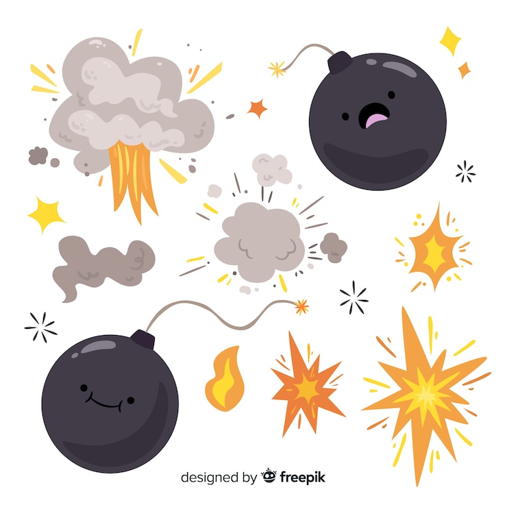 Gratis Vector explosie-effect collectie cartoon design
