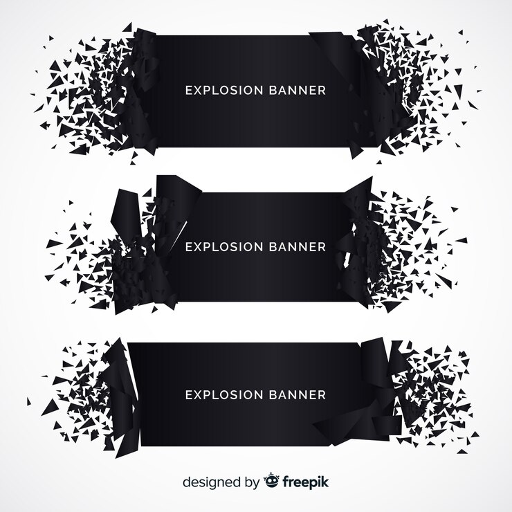 Gratis Vector explosiebannerverzameling